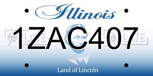 1ZAC407 Illinois License Plate