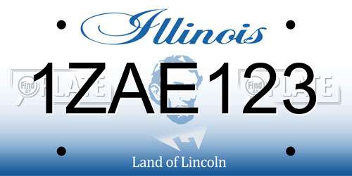 1ZAE123 Illinois License Plate
