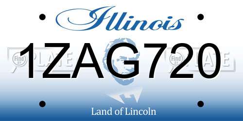 1ZAG720 Illinois License Plate