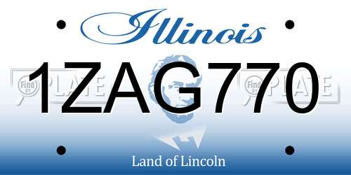1ZAG770 Illinois License Plate