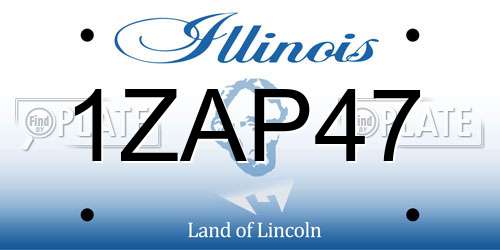 1ZAP47 Illinois License Plate