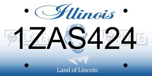 1ZAS424 Illinois License Plate
