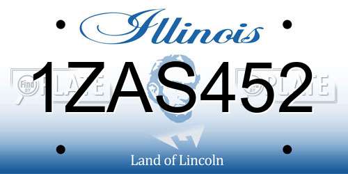 1ZAS452 Illinois License Plate
