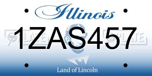 1ZAS457 Illinois License Plate