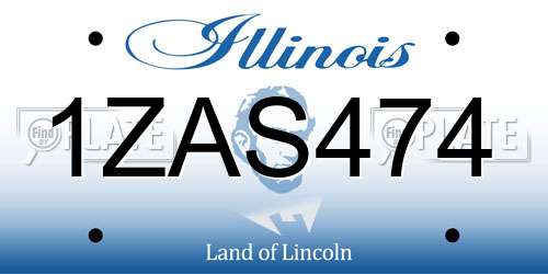 1ZAS474 Illinois License Plate