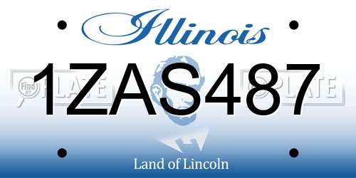 1ZAS487 Illinois License Plate