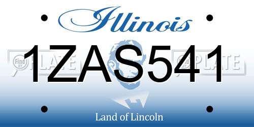 1ZAS541 Illinois License Plate