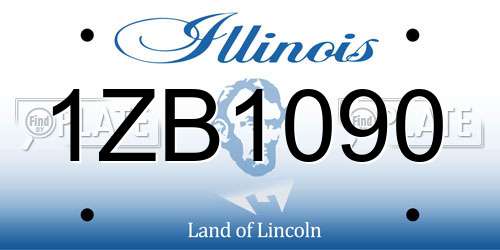 1ZB1090 Illinois License Plate