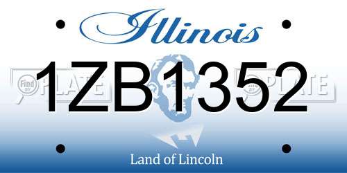 1ZB1352 Illinois License Plate