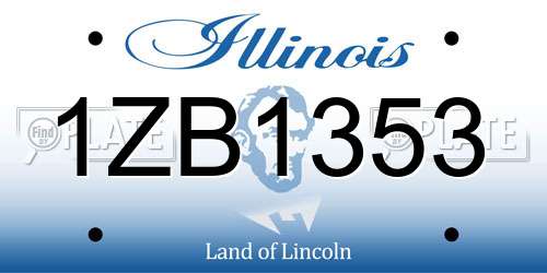 1ZB1353 Illinois License Plate
