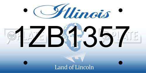 1ZB1357 Illinois License Plate