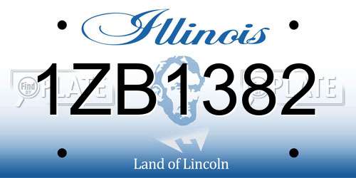 1ZB1382 Illinois License Plate