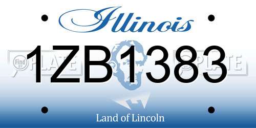 1ZB1383 Illinois License Plate