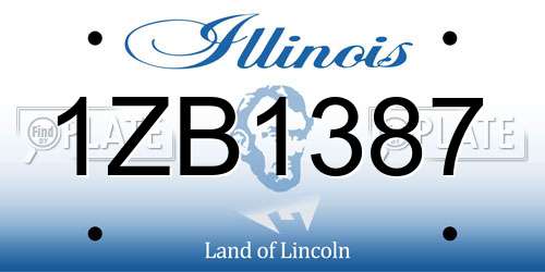 1ZB1387 Illinois License Plate