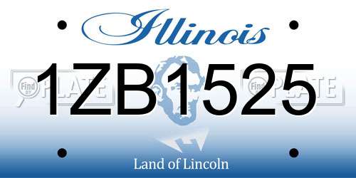 1ZB1525 Illinois License Plate