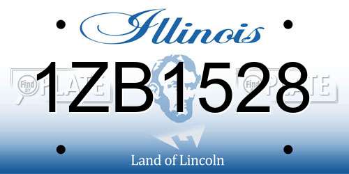 1ZB1528 Illinois License Plate