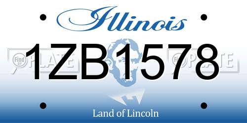 1ZB1578 Illinois License Plate