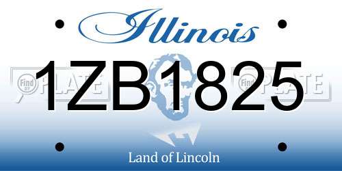 1ZB1825 Illinois License Plate