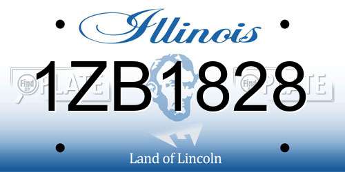 1ZB1828 Illinois License Plate