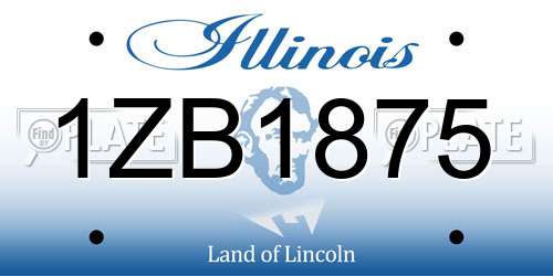 1ZB1875 Illinois License Plate
