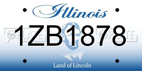 1ZB1878 Illinois License Plate