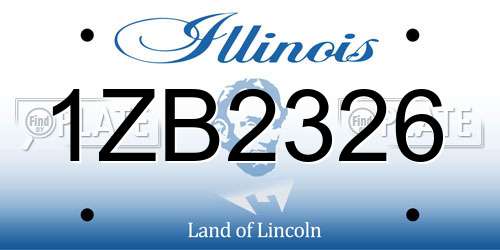 1ZB2326 Illinois License Plate