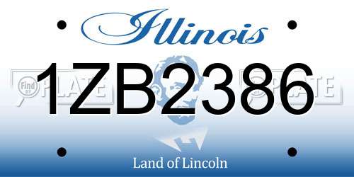 1ZB2386 Illinois License Plate