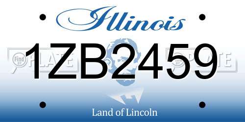 1ZB2459 Illinois License Plate