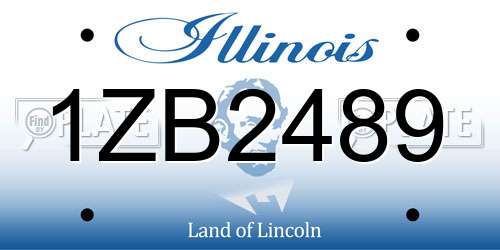 1ZB2489 Illinois License Plate