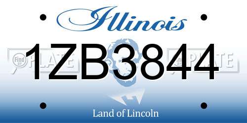 1ZB3844 Illinois License Plate