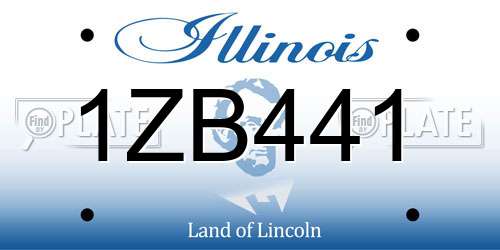 1ZB441 Illinois License Plate