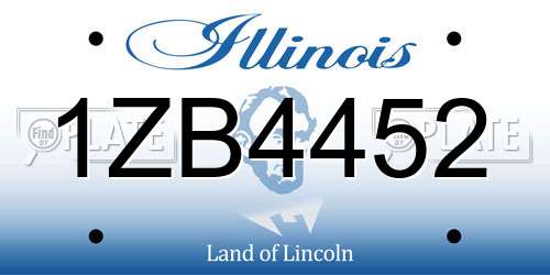 1ZB4452 Illinois License Plate