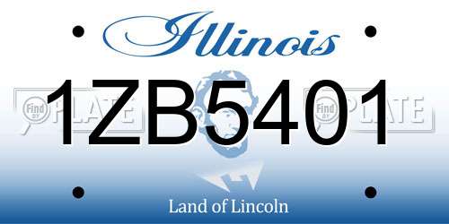 1ZB5401 Illinois License Plate