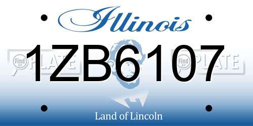 1ZB6107 Illinois License Plate