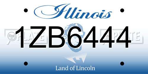 1ZB6444 Illinois License Plate