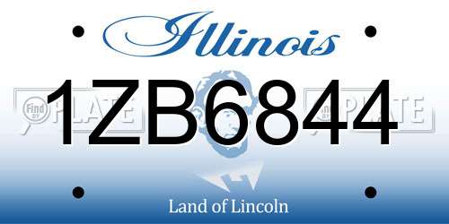 1ZB6844 Illinois License Plate
