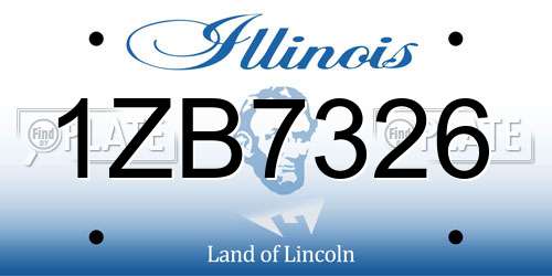1ZB7326 Illinois License Plate