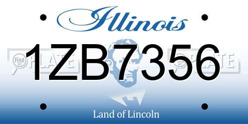 1ZB7356 Illinois License Plate