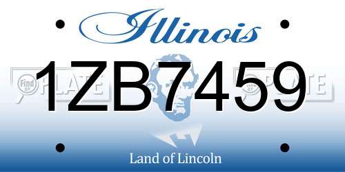 1ZB7459 Illinois License Plate
