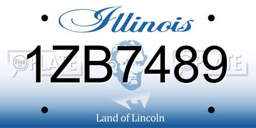 1ZB7489 Illinois License Plate
