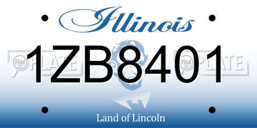 1ZB8401 Illinois License Plate
