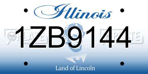 1ZB9144 Illinois License Plate