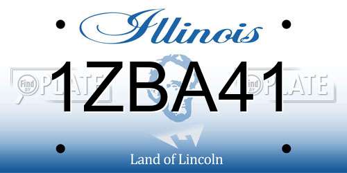 1ZBA41 Illinois License Plate