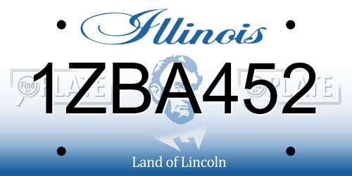 1ZBA452 Illinois License Plate