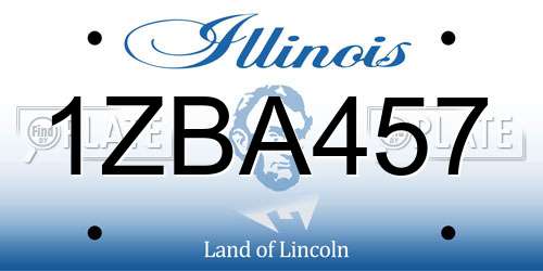 1ZBA457 Illinois License Plate