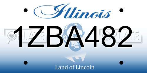 1ZBA482 Illinois License Plate