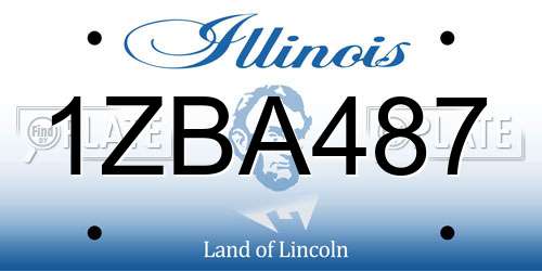 1ZBA487 Illinois License Plate