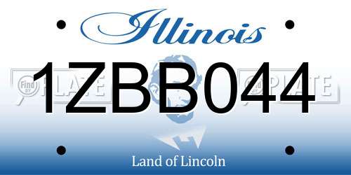 1ZBB044 Illinois License Plate