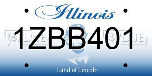 1ZBB401 Illinois License Plate