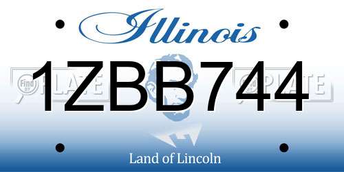 1ZBB744 Illinois License Plate